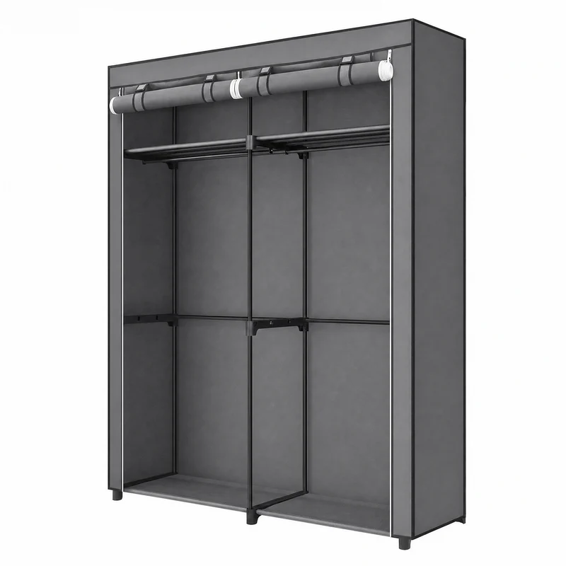 Kleiderschrank mit 2 Kleiderstangen faltbar