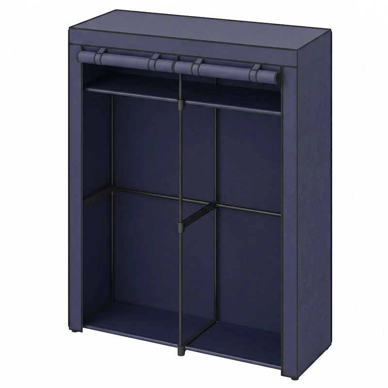 Kleiderschrank mit 2 Kleiderstangen faltbar