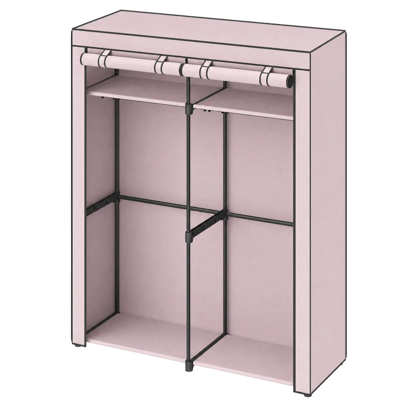 Kleiderschrank mit 2 Kleiderstangen faltbar