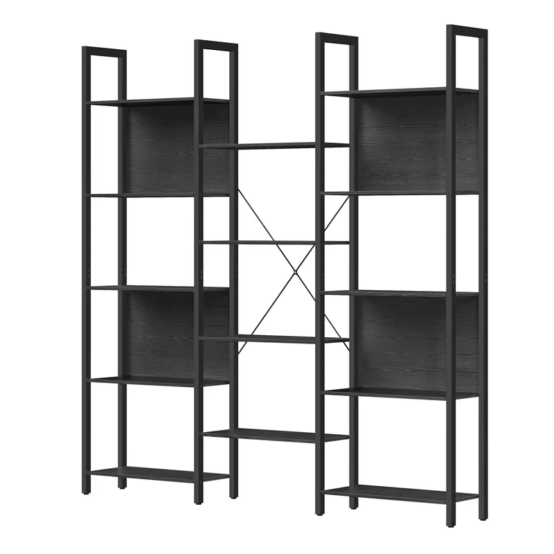 Bücherregal mit 14 Ablagen und Metallrahmen