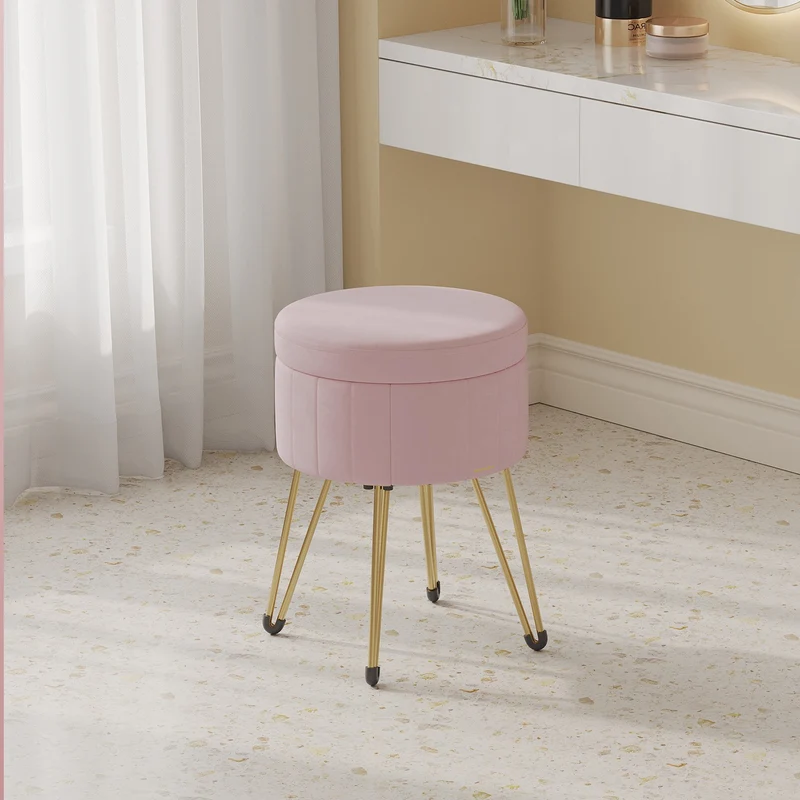 Sitzhocker mit Stauraum und 4 Metallbeinen tintenschwarz