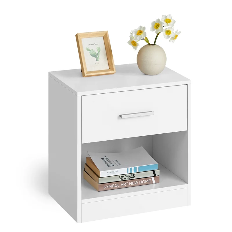 Nachttisch mit Schublade und offenem Fach