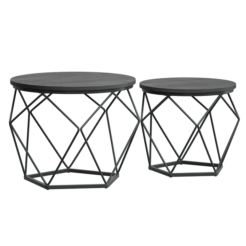 Couchtisch rund, 2er Set, Wohnzimmertisch
