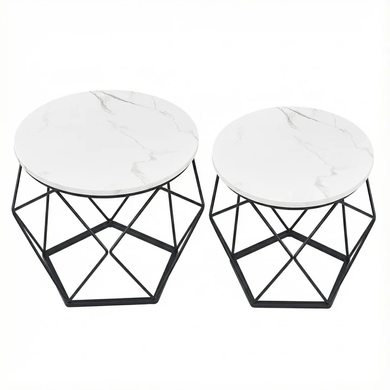 Couchtisch rund, 2er Set, Wohnzimmertisch
