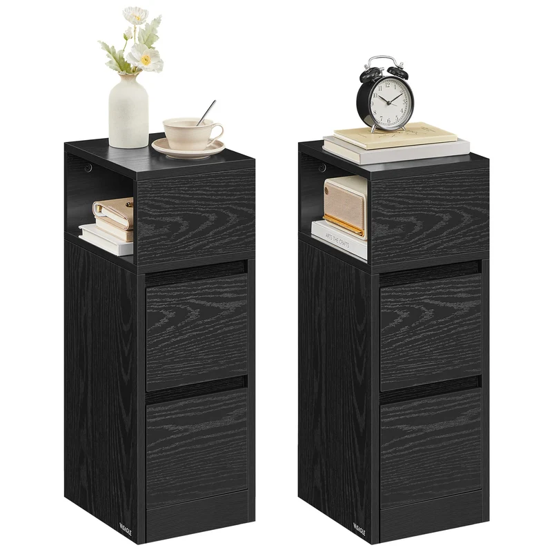Schmaler Nachttisch mit 2 Schubladen
