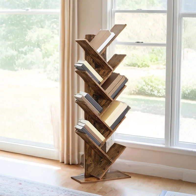 Bücherregal Standregal Baumform Eckregal platzsparend
