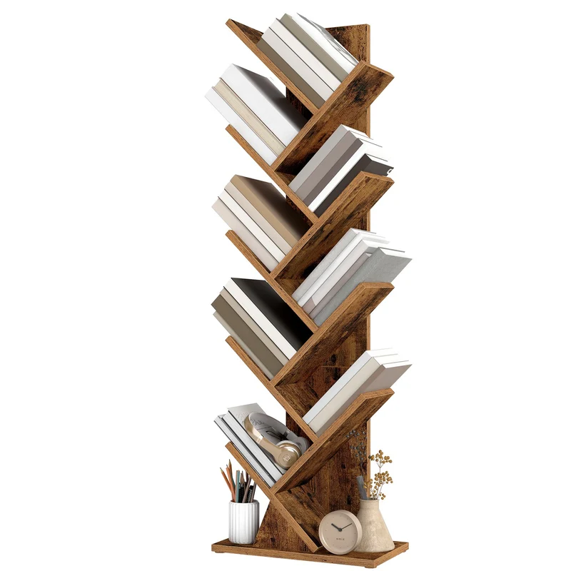 Bücherregal Standregal Baumform Eckregal platzsparend