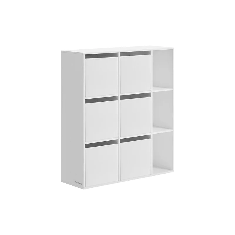 Bücherregal mit 6 Fächern 27 x 83 x 61,6 cm schneeweiß