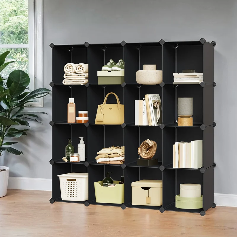 Kleiderschrank aus Kunststoff mit Steckregal