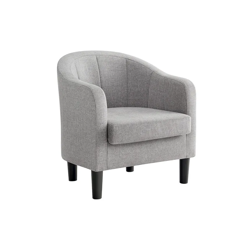 Sessel Bezug aus Leinenimitat modern grau