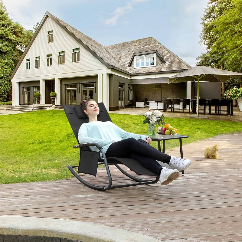 Schaukelstuhl für den Garten Schwarz