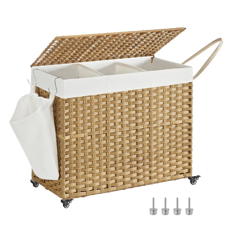 Handgeflochtener Wäschekorb aus Polyrattan