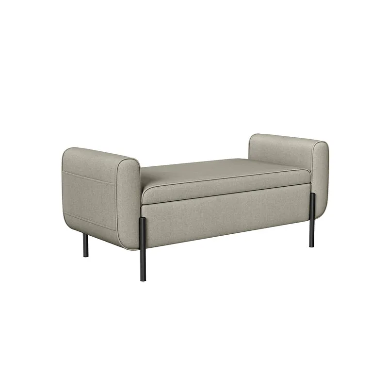 Sitzhocker mit Stauraum Stahlbeine Taubengrau