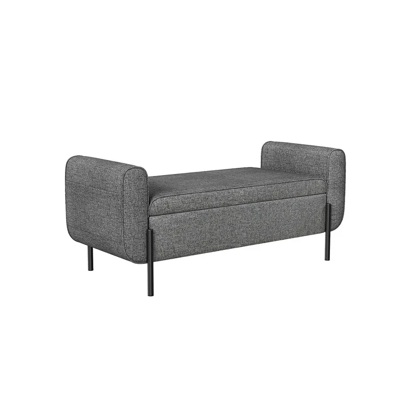 Sitzhocker mit Stauraum Stahlbeine Taubengrau