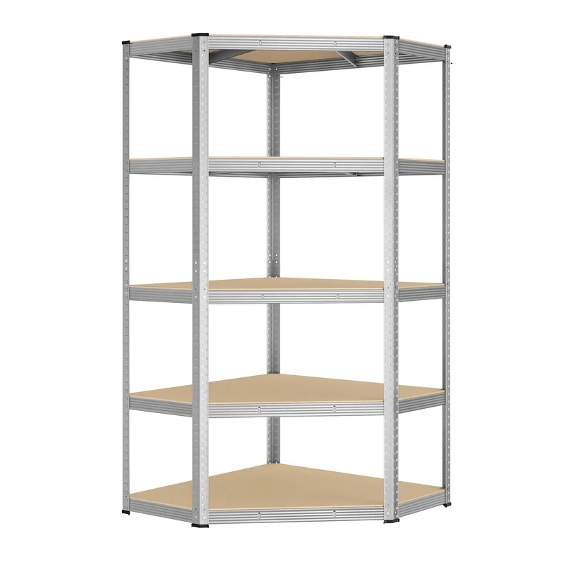 Eckregal bis 875 kg belastbar tintenschwarz-naturbeige