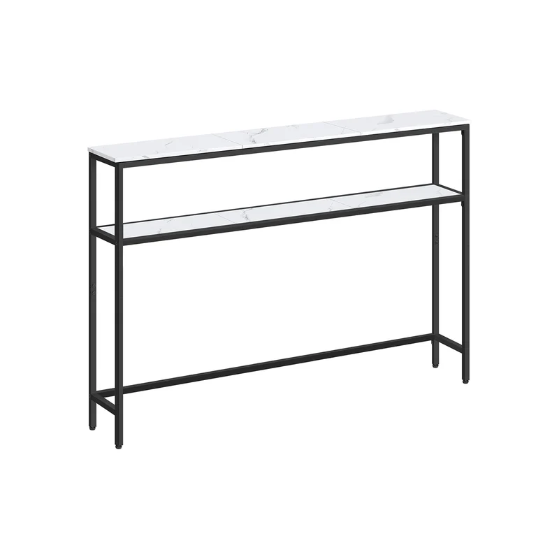 schmaler Sofatisch mit 2 Ablagen