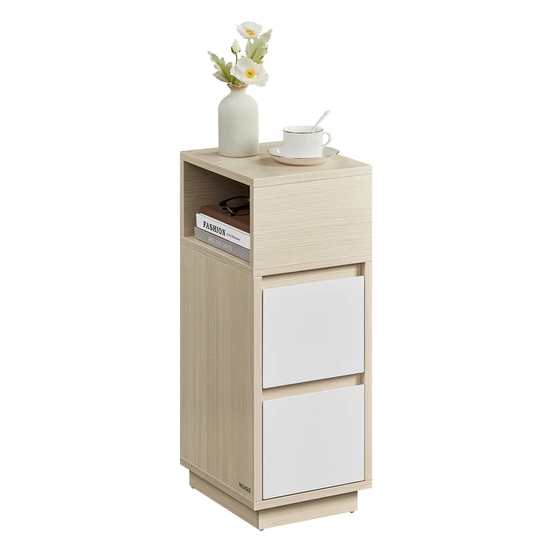 Schmaler Nachttisch mit 2 Schubladen