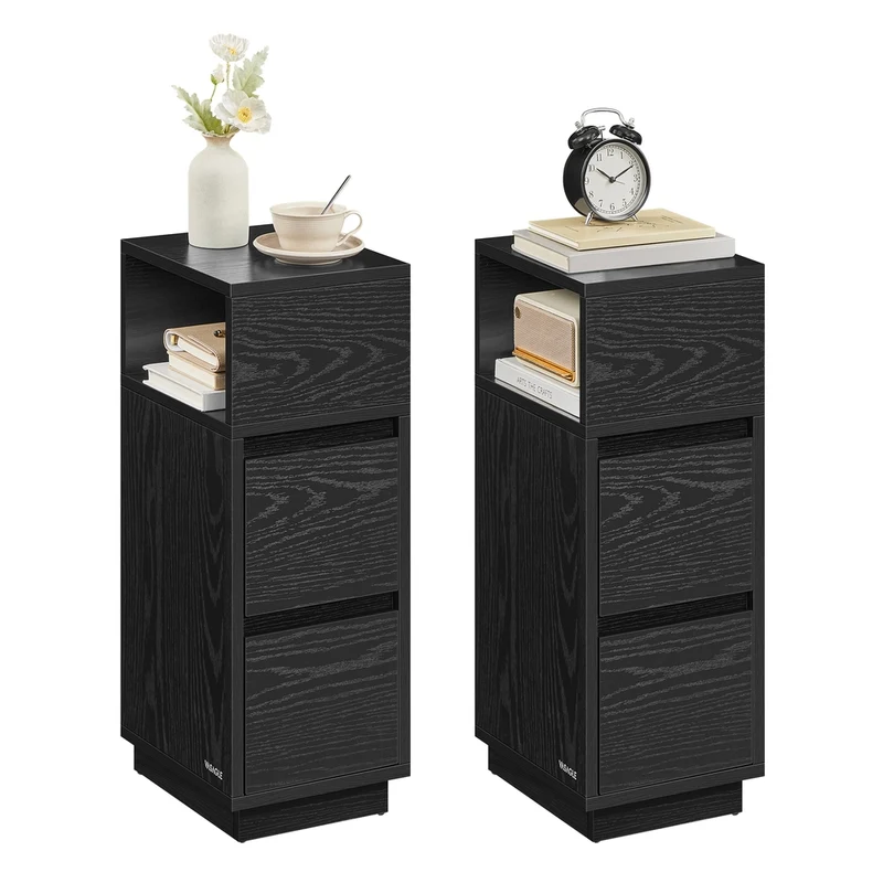 Schmaler Nachttisch mit 2 Schubladen