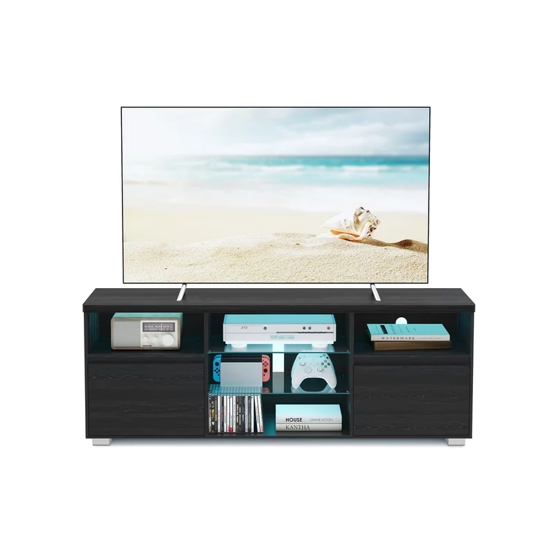 LED-Beleuchtung TV-Schrank mit offenen Ablagen