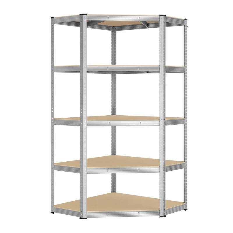 Eckregal bis 875 kg belastbar tintenschwarz-naturbeige