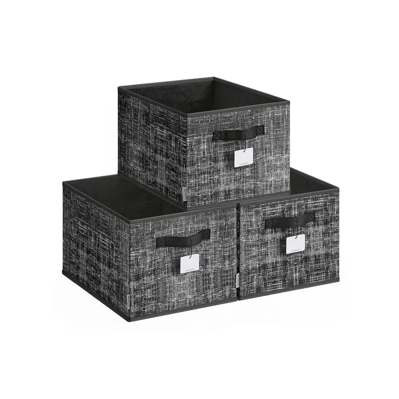 Aufbewahrungsbox 3er Set 30 x 20 x 15 cm tintenschwarz