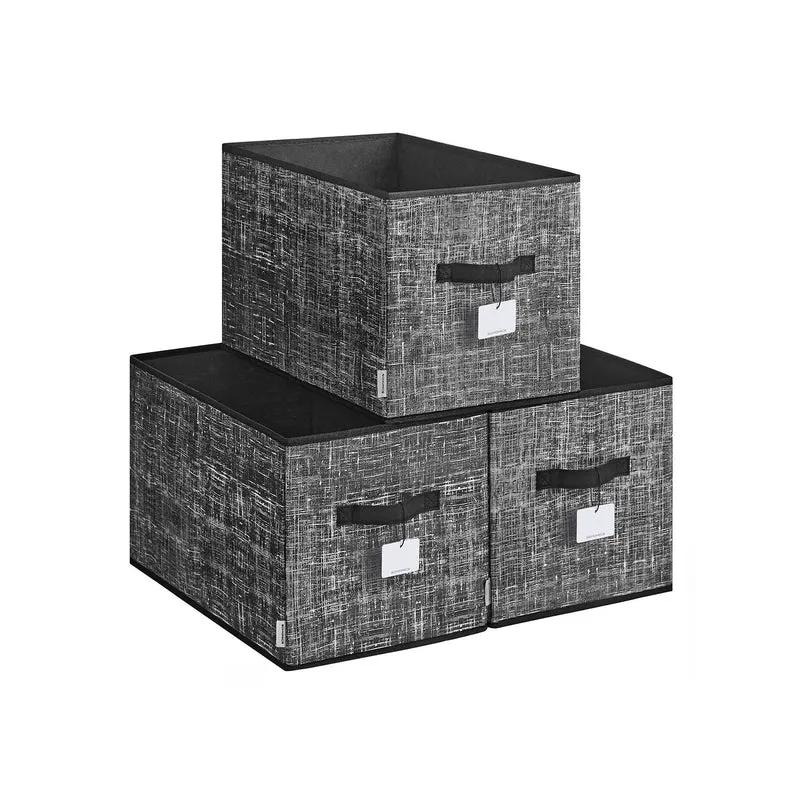 Aufbewahrungsbox 3er Set 30 x 20 x 15 cm tintenschwarz