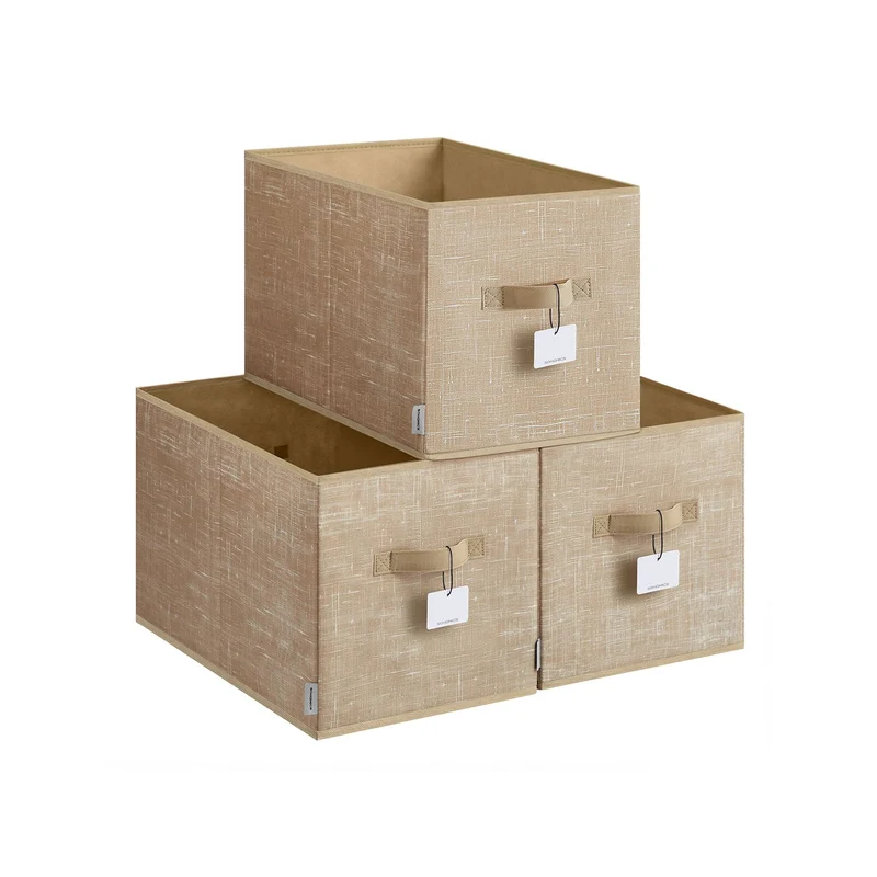 Aufbewahrungsbox 3er Set 30 x 20 x 15 cm tintenschwarz