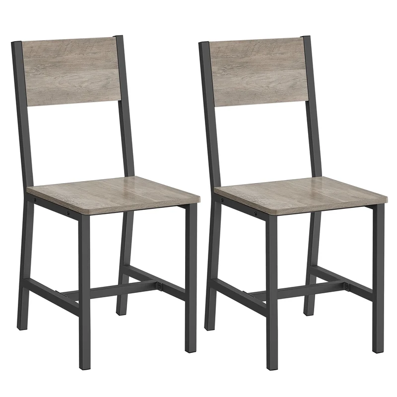 2er-Set Esszimmerstühle mit Metallrahmen
