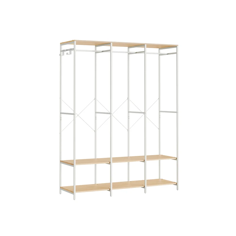 Kleiderschrank offen mit Kleiderstange und Haken