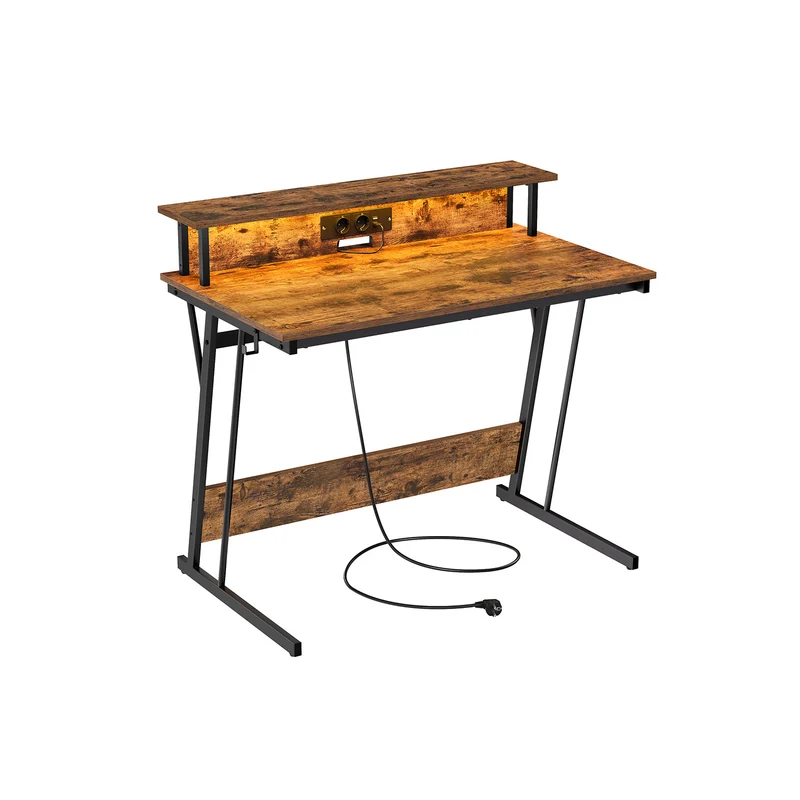 Gaming Tisch mit eingebauter Steckdosenleiste