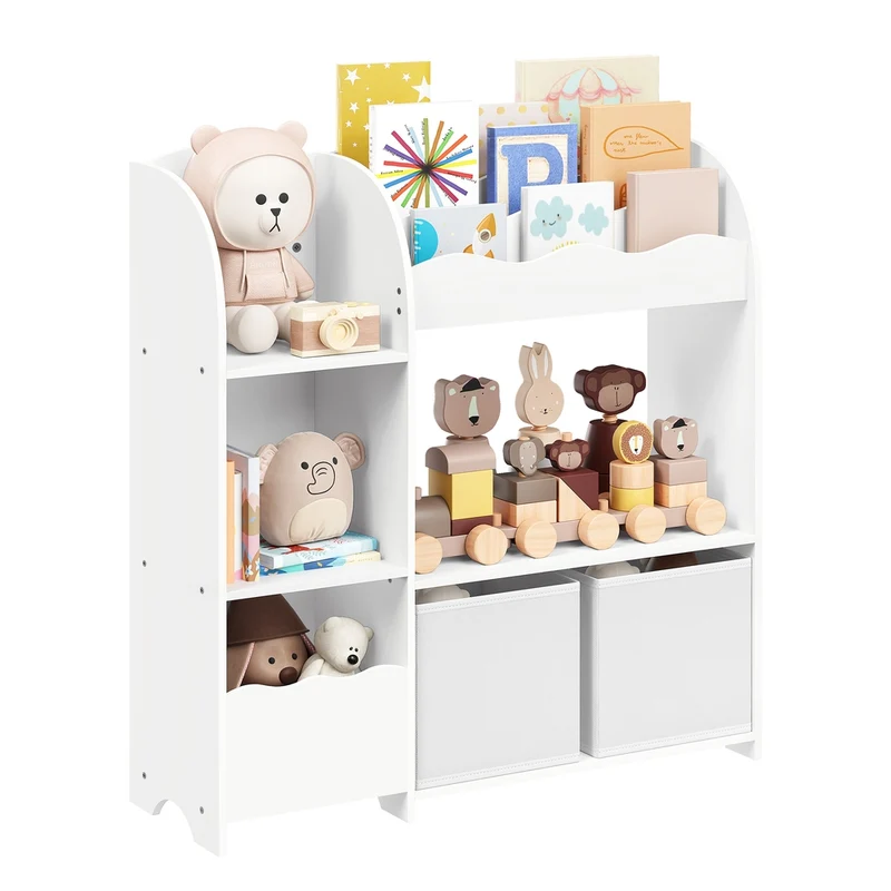 Kinderregal mit 2 Boxen für Spielzeug und Bücher