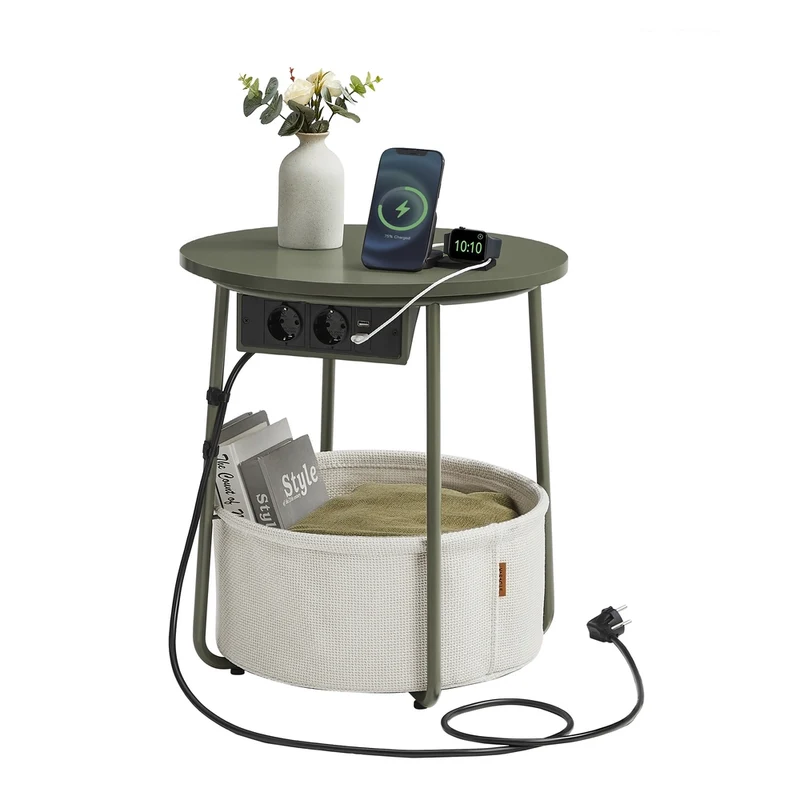 Beistelltisch mit Ladestation und Steckdose
