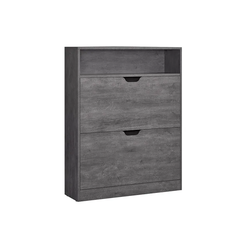 Schuhschrank 2 Klappen offenes Fach