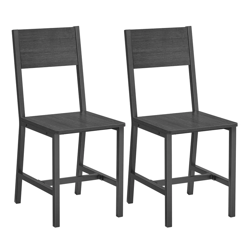 2er-Set Esszimmerstühle mit Metallrahmen