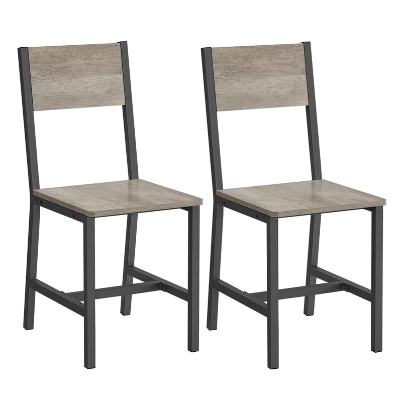 2er-Set Esszimmerstühle mit Metallrahmen