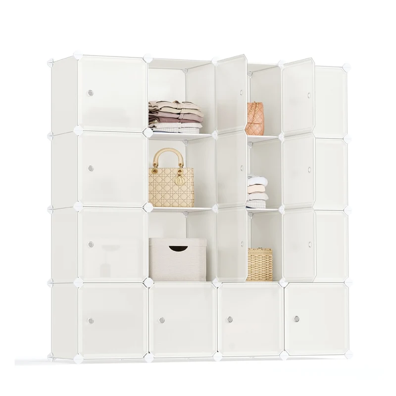 Kleiderschrank aus Kunststoff mit Steckregal