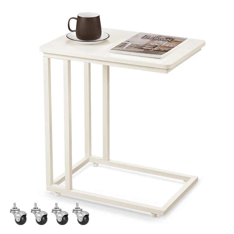 Beistelltisch mit Rollen C-Form Industrie-Design