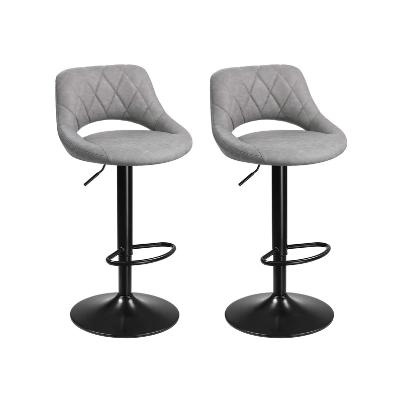 Barhocker 2er Set höhenverstellbar Grau