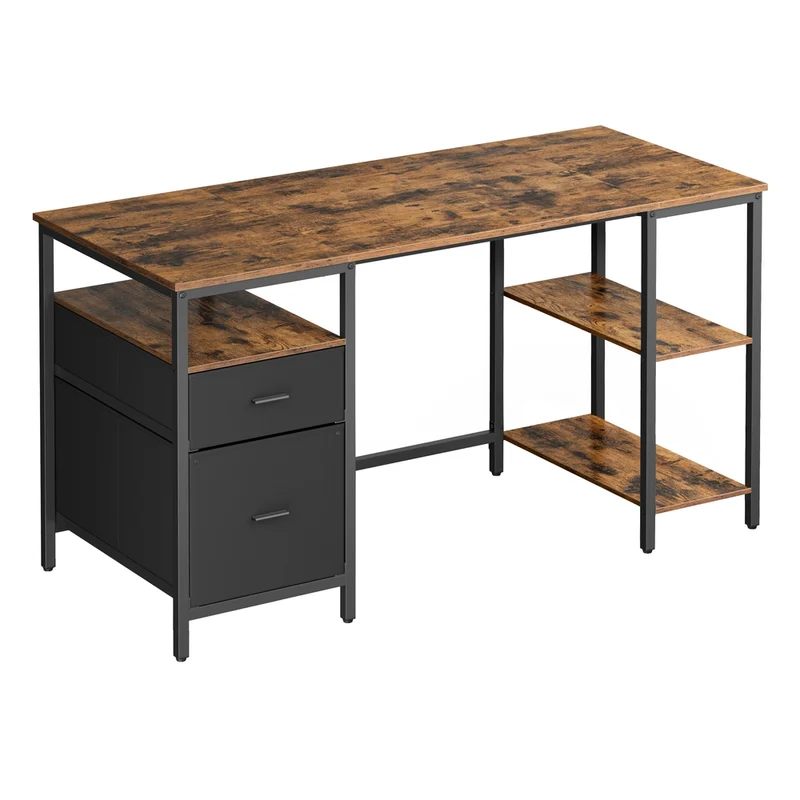 Schreibtisch mit 2 Ablagen Industrie-Design