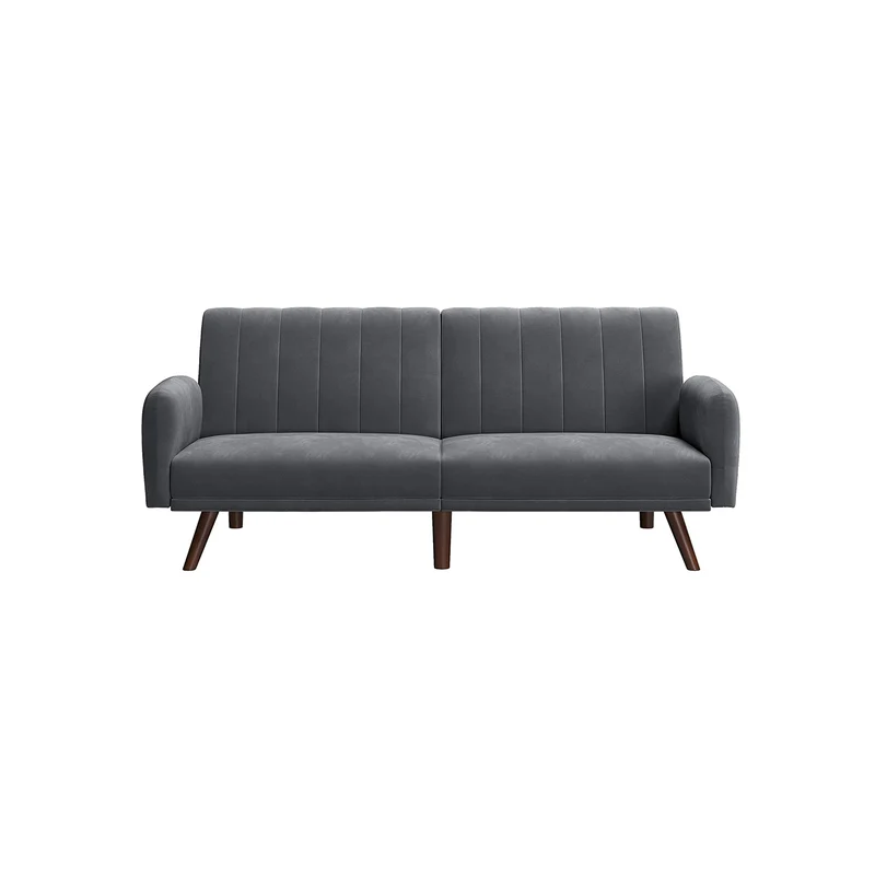 Schlafsofa mit Bezug aus Samt Grau