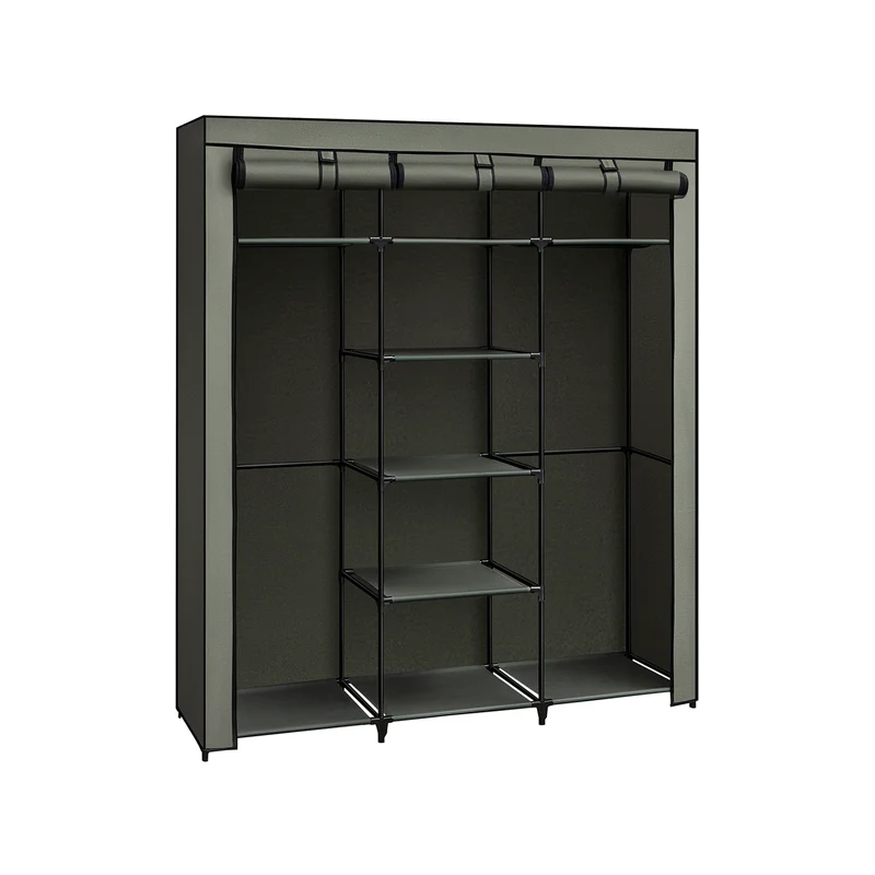 Großer Stoffschrank mit 2 Kleiderstangen