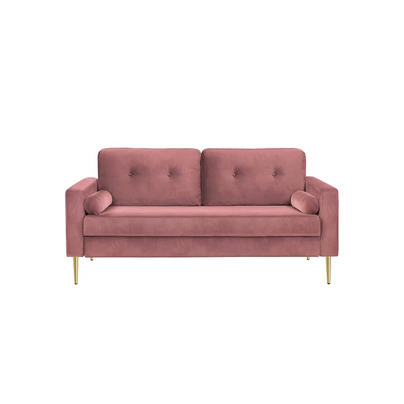 Sofa mit Samtbezug und Metallbeinen