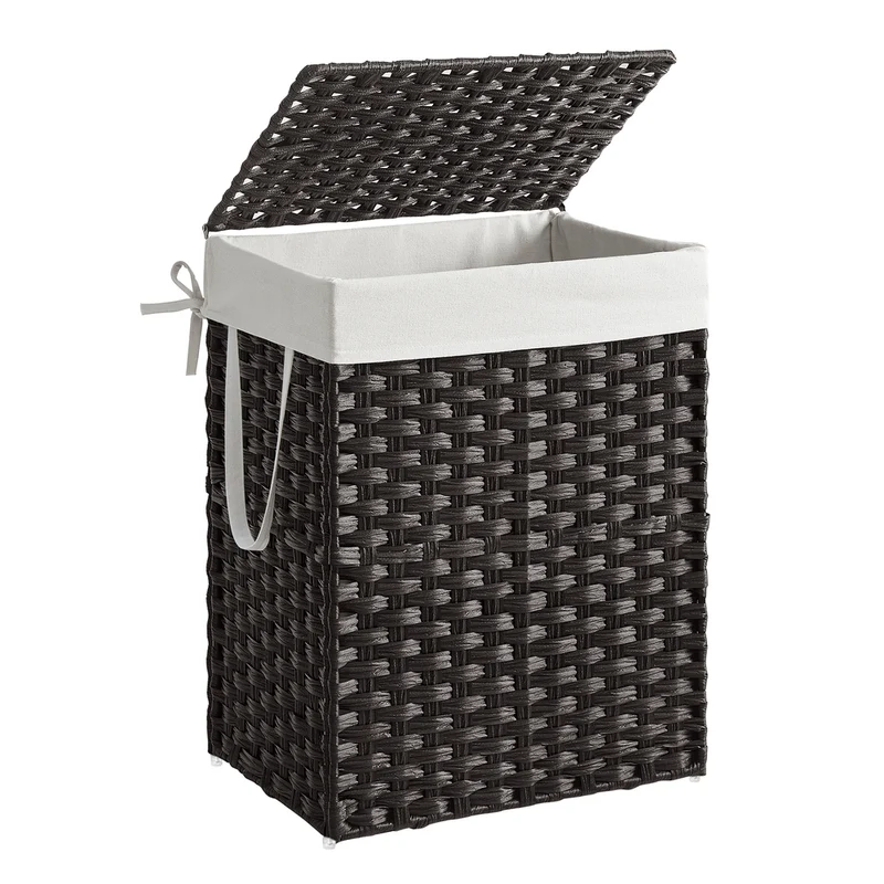 Handgeflochtener Wäschekorb aus synthetischem Rattan