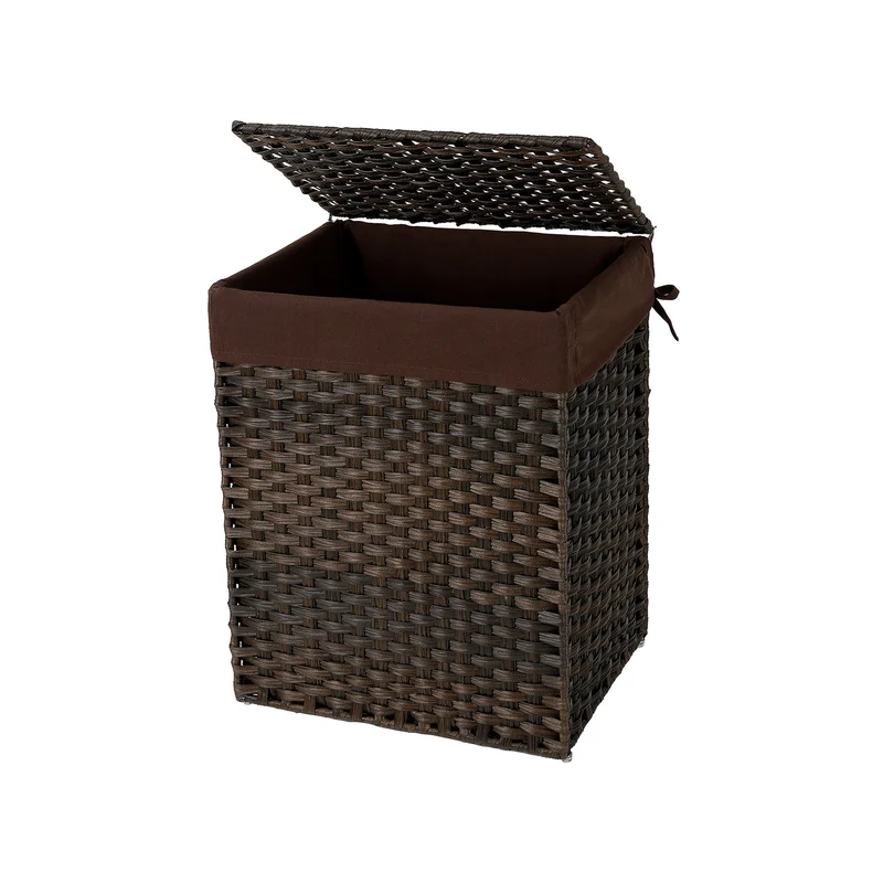 Handgeflochtener Wäschekorb aus synthetischem Rattan