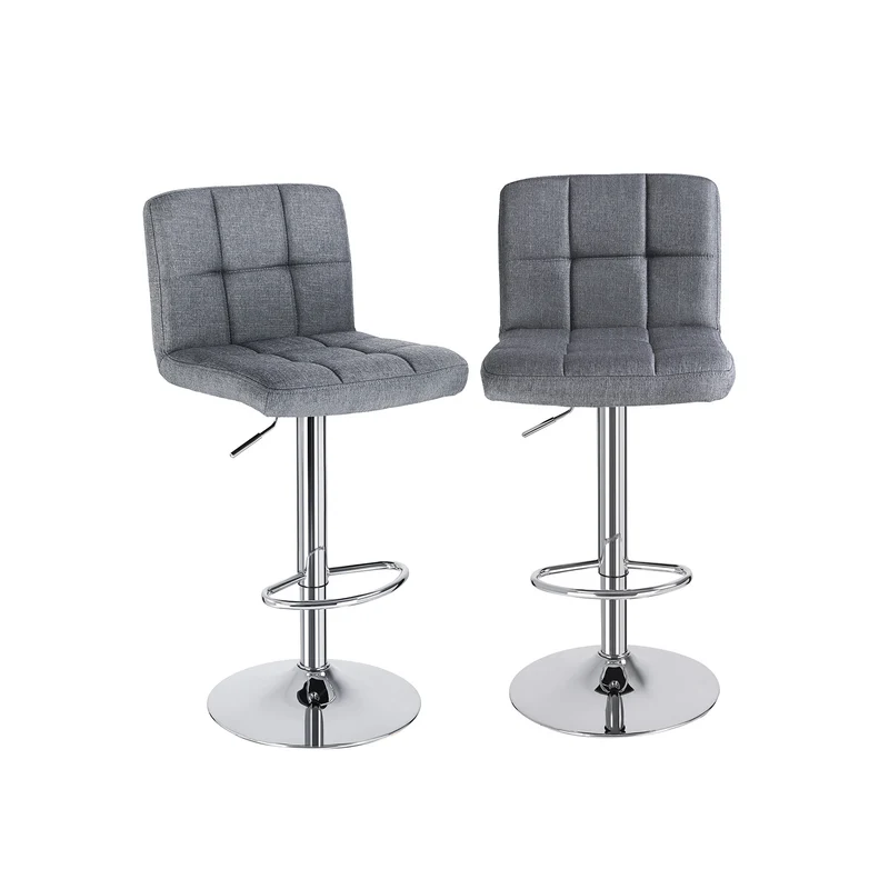 Barhocker 2er Set grau meliert