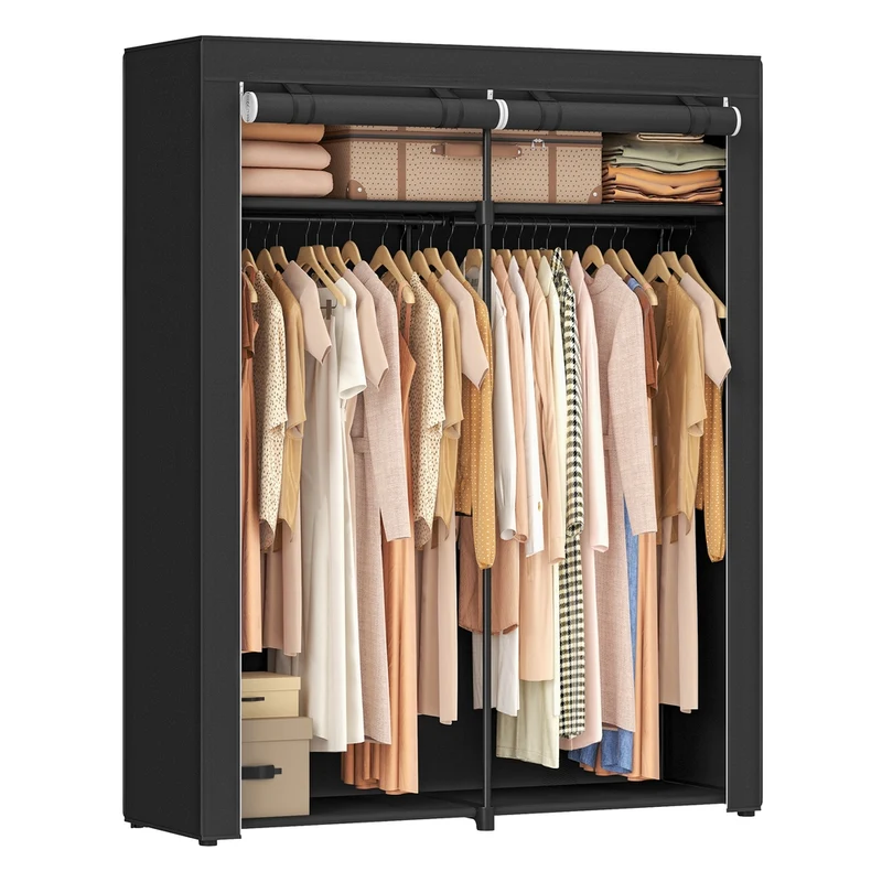 Kleiderschrank mit 2 Kleiderstangen faltbar