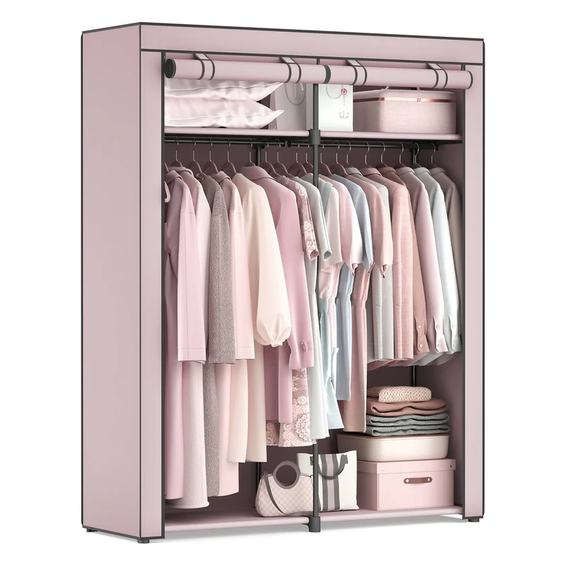 Kleiderschrank mit 2 Kleiderstangen faltbar