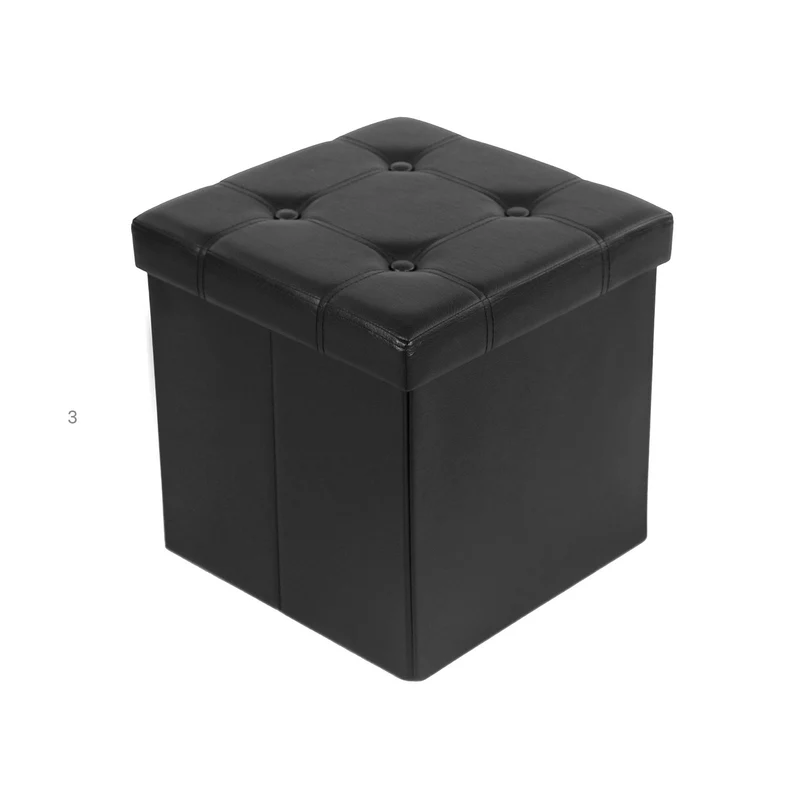Sitzhocker aus Kunstleder mit Stauraum