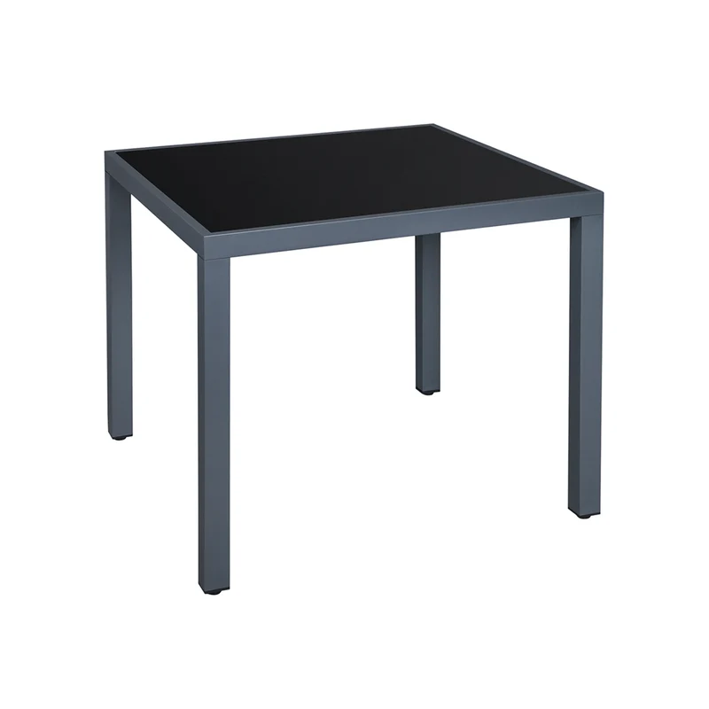 Gartentisch mit Tischplatte aus Hartglas