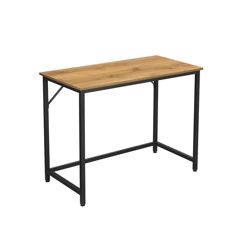 schmaler Bürotisch mit Metallgestell